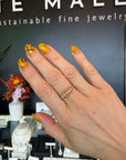 Honeycomb Lace Marquise Ring - 14ky Gold + Diamonds