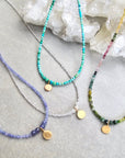 Dahlia Necklace - 14k Gold + Turquoise