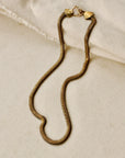 Serpentine Necklace - 18" Oxidized Brass Snake Chain