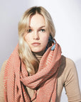 100% Italian Spun Egyptian Cotton Body Cocoon Wrap: Forest Fern Print Coral + Sugar