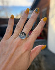 Small Rock Scatter Ring- Silver + Diamonds
