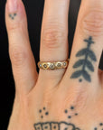 Warm Diamond Bubble Band - 10ky Gold, Champagne + Cognac Diamonds