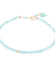 Single Wrap Gemstone Bracelet - 14k Yellow Gold / Amazonite
