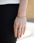 In Bloom Stacking Skinny Cuff - 22k Gold Dust, 18k Gold, Oxidized Silver + Reclaimed Diamonds