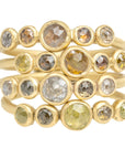 Queen Bee Ring - 18ky + Colored Rose Cut Diamonds