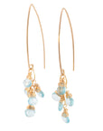 OOAK Blue Topaz Cluster Drop Earrings - 14k Gold-Fill
