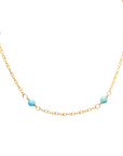 OOAK Turquoise Satellite Necklace - 14k Gold-Fill