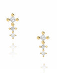 Princess Post Earrings - 18k Gold + Diamonds