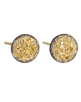 Dusted Pebble Studs - 22ky, 18ky, Oxidized Silver + VS Diamonds