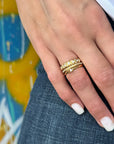Summit Triangle Ring - 18k Gold + Diamonds