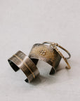 Three Bloom Dusted Skinny Cuff - 22ky, 18ky, Oxidized Silver + VS Diamonds
