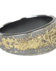 KMJ Staple Short Cigar Band - 22k Gold, Oxidized Silver