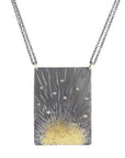 Sun Rays Statement Necklace - 22k/14k Gold, Oxidized Silver + VS White Diamonds