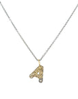 Alphabet Necklace 2.0 on Oxidized Silver Chain - 22ky, 14ky, Oxidized Silver + VS Diamond