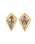 Cognac Rose Cut Kite Studs - 18ky + Reclaimed Diamonds