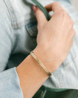 KMJ Essential Hinged Bangle - 22ky, 18ky + Oxidized Silver