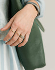 OOAK Round Rose Cut Salt + Pepper Diamond Ring + Scattered VS Diamonds - 18k Palladium White Gold + Diamonds 7