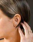 Cognac Rose Cut Kite Studs - 18ky + Reclaimed Diamonds