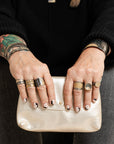 Classic KMJ Dusted Signet - 22ky + Oxidized Silver