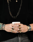 Slice Diamond Cuff - 22k Gold, Oxidized Silver + Reclaimed Diamonds