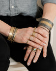 Starry Night Cuff - 22k Gold Fused with Oxidized Silver