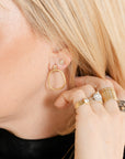 18k Carabiner Earrings - 18ky + Diamonds