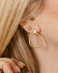 18k Carabiner Earrings - 18ky + Diamonds