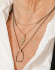 Peas in a Pod Vertical Necklace - 14k Gold, Oxidized Silver + VS White Diamonds