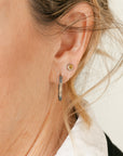 4 mm Round Yellow/Green Rose Cut Diamond Studs - 18kpw Gold