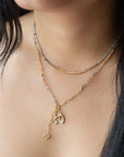 Initial Letter Charm with Diamond - 18k Yellow Gold / K