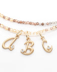 Initial Letter Charm with Diamond - 18k Yellow Gold / K