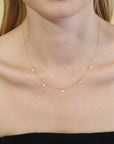 Floating Trillion Necklace - 18k Gold + Diamonds