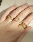 Open Pave Diamond 'Lilydust' Ring - 18k Yellow Gold / 7