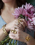 Starflower Cuff - Brass + Labradorite