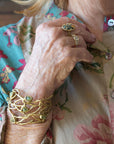 Undercurrent Cuff - Brass + Green Garnet