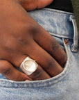 Enhydro Quartz Parabola Ring - 14k Gold + Sterling Silver