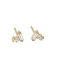 Petite Post Earrings - 18ky + Diamonds
