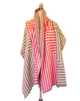 100% Italian Spun Egyptian Cotton Body Cocoon Wrap: Pinwheel Print - Coral Pelle Pebble