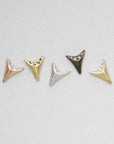 Mini Tooth Studs - Silver and Diamonds