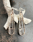 Montana Agate Speckled Earrings - Sterling Silver, 14k Gold + Black Speckled Montana Agate