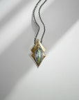 Morning Star Necklace - Oxidized Brass, Sterling Silver + African Turquoise