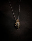 Morning Star Necklace - Oxidized Brass, Sterling Silver + African Turquoise