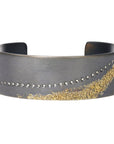 Slice Diamond Cuff 3.0 (no back rails) - 22k Gold, Oxidized Silver + Reclaimed Diamonds