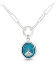 One Day at a Time Talisman - Capri Blue + Bright Sterling Silver