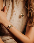 Paloma Cuff - African Turquoise, Brass + Sterling Silver