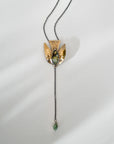 Paloma Necklace - Oxidized Brass, Sterling Silver + African Turquoise