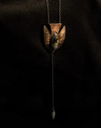 Paloma Necklace - Oxidized Brass, Sterling Silver + African Turquoise