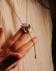 Paloma Necklace - Oxidized Brass, Sterling Silver + African Turquoise