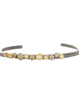 In Bloom Stacking Skinny Cuff - 22k Gold Dust, 18k Gold, Oxidized Silver + Reclaimed Diamonds