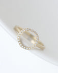 Open Pave Diamond 'Lilydust' Ring - 18k Yellow Gold / 7
